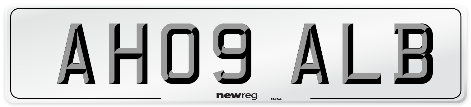 AH09 ALB Number Plate from New Reg